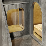 Modern Cat Litter Box Furniture with Light & Storage Drawers