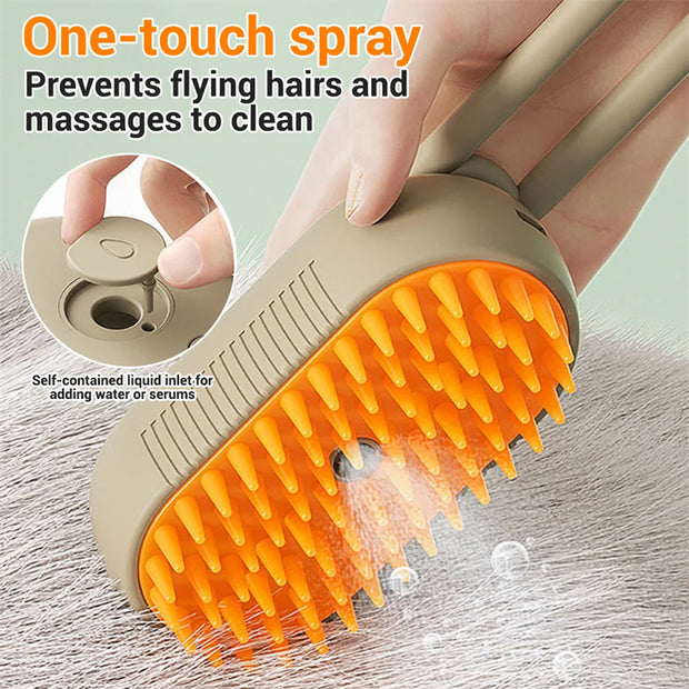 GroomMist™ 3-in-1 Steamy Pet Brush