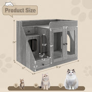 Modern Cat Litter Box Furniture with Light & Storage Drawers