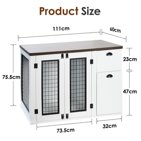 PawHaven™ Furniture-Style Wooden Dog Crate