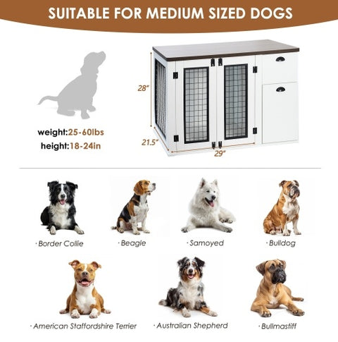 PawHaven™ Furniture-Style Wooden Dog Crate