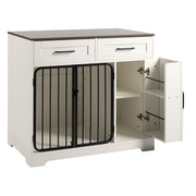 PawHaven™ Dog Crate Furniture with Drawers & Storage Cabinet