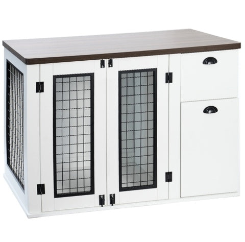 PawHaven™ Furniture-Style Wooden Dog Crate