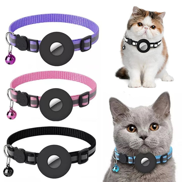 airtag pet collar, dog gps collar, cat tracking collar, reflective dog collar, waterproof airtag holder, pet safety gear, nylon airtag collar, airtag for pets