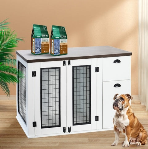 PawHaven™ Furniture-Style Wooden Dog Crate