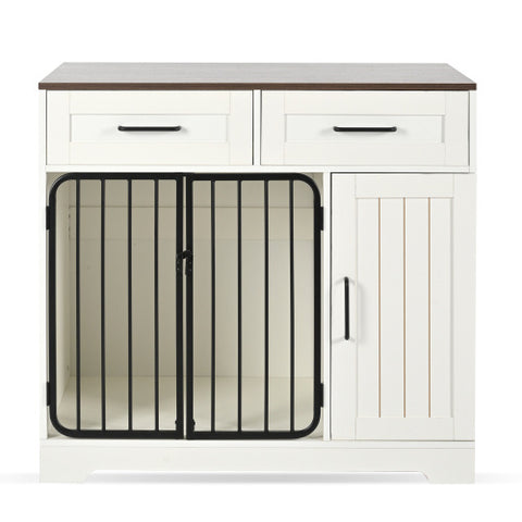 PawHaven™ Dog Crate Furniture with Drawers & Storage Cabinet