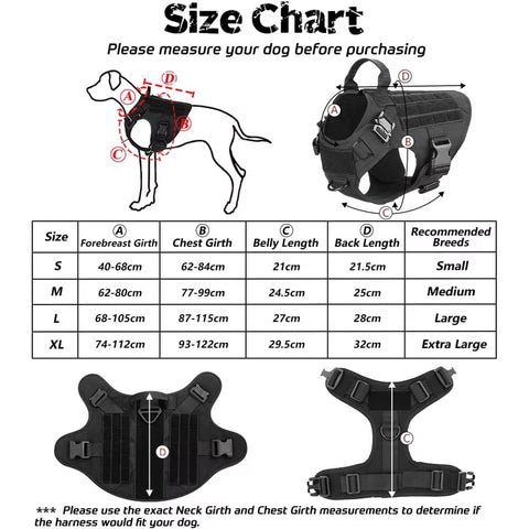 Tactical Dog Harness with Leash