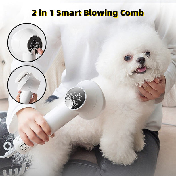 FluffEase™ Smart Pet Hair Dryer & Brush