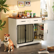 PawHaven™ Dog Crate Furniture with Drawers & Storage Cabinet